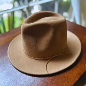Camel Wool Fedora Hat Wide Brim NWOT
